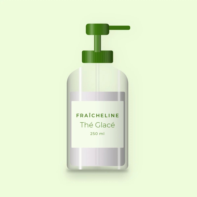 Crème coiffante Thé Glacé à l'huile de ricin – Fraîcheline, flacon-pompe 250 ml
