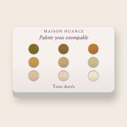 Palette yeux estompable à l'huile de macadamia – Maison Nuance, 4 × 1,2 g, teinte Tons dorés