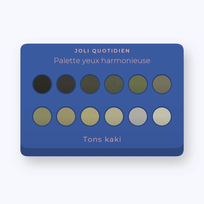 Palette yeux harmonieuse à l'huile d'avocat – Joli Quotidien, 4 × 1,2 g, teinte Tons kaki
