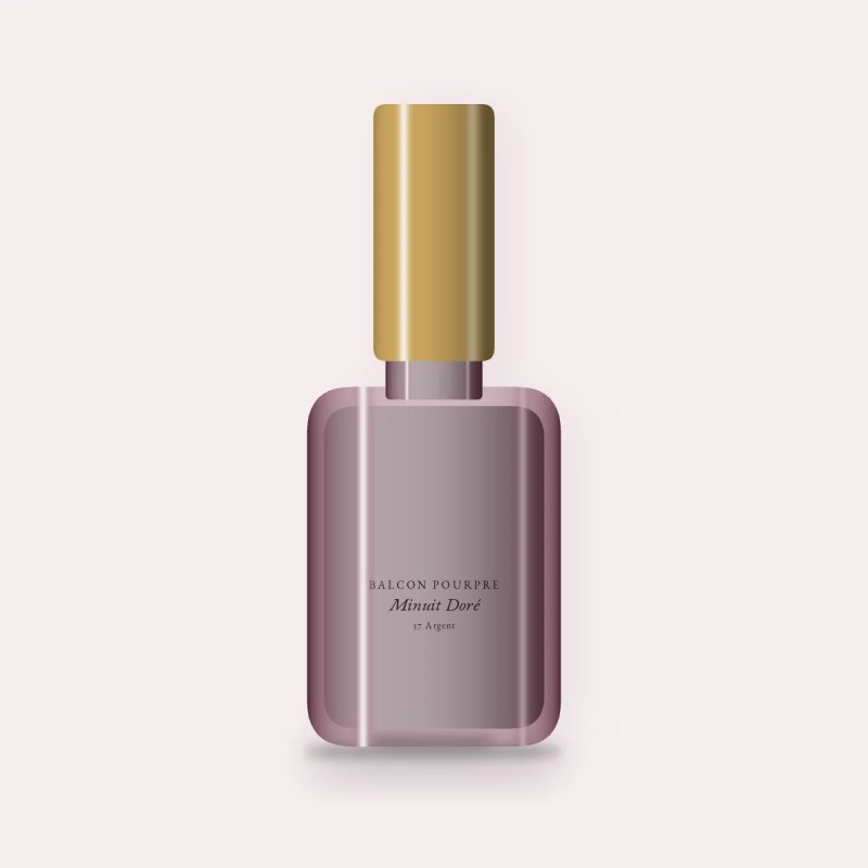 Vernis à ongles Minuit Doré à l'huile d'avocat – Balcon Pourpre, flacon 10 ml, teinte 37 Argent