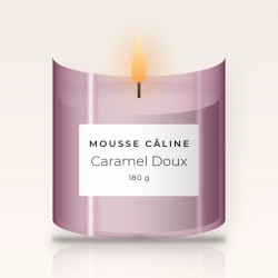 Bougie parfumée Caramel Doux au clou de girofle – Mousse Câline, pot en verre 180 g