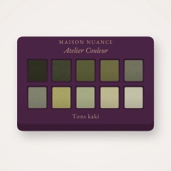 Palette yeux Atelier Couleur regard intense – Maison Nuance, 12 × 1 g, teinte Tons kaki
