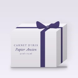 Coffret Papier Ancien élégant au cèdre de Virginie – Carnet d'Iris, 50 ml + 75 ml