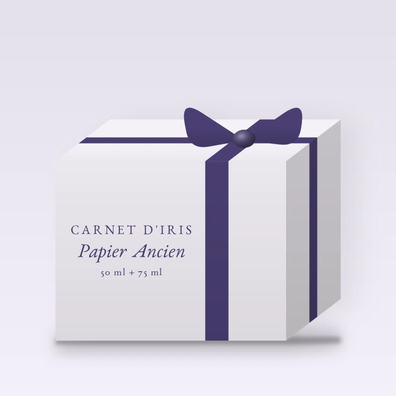 Coffret Papier Ancien élégant au cèdre de Virginie – Carnet d'Iris, 50 ml + 75 ml