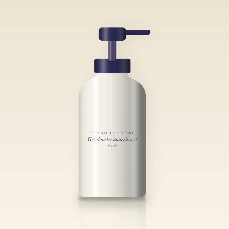 Gel douche nourrissant à l'huile de jojoba – Herbier de Lune, flacon-pompe 250 ml