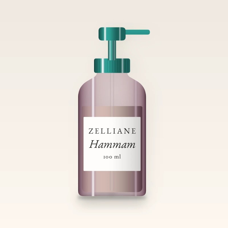 Gel douche Hammam énergisant – Zelliane, flacon-pompe 100 ml