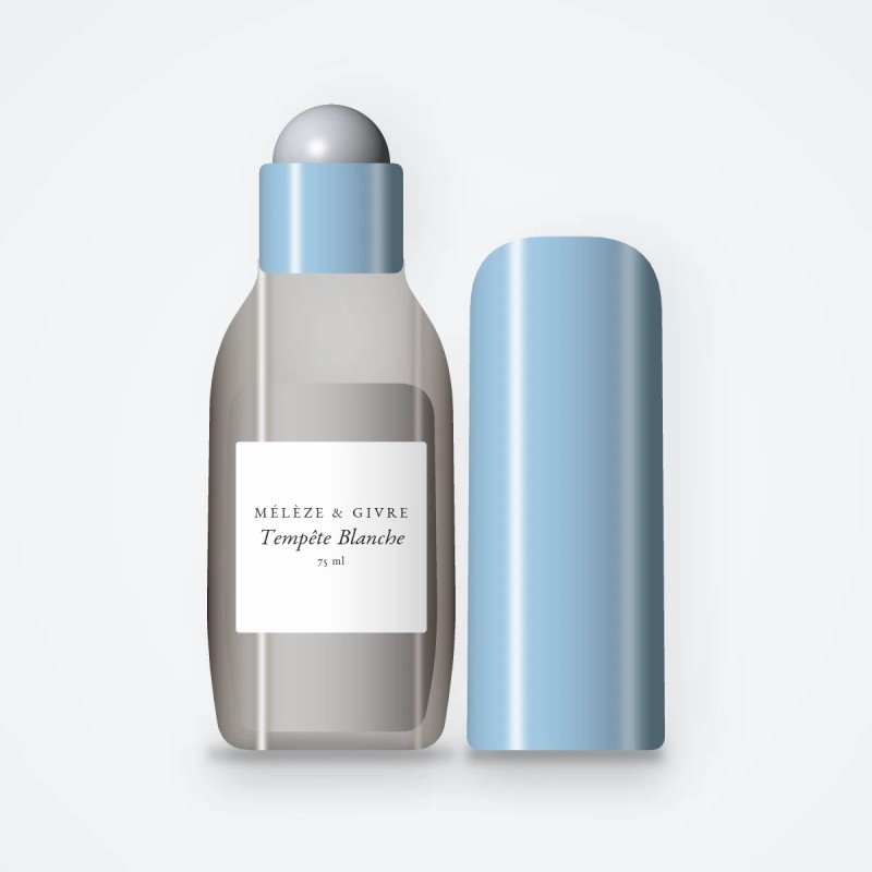 Déodorant Tempête Blanche rafraîchissant – Mélèze & Givre, flacon roll-on 75 ml