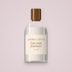 Lait corps fraîcheur à la vitamine E – Ambre Sépia, flacon 400 ml