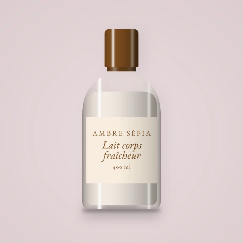Lait corps fraîcheur à la vitamine E – Ambre Sépia, flacon 400 ml