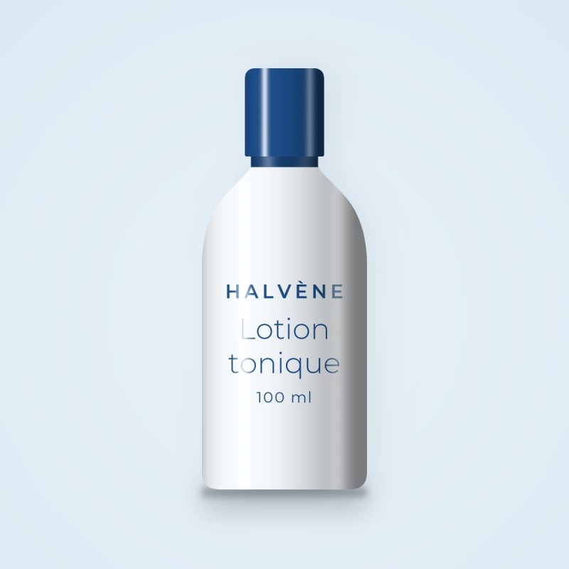 Lotion tonique peaux sensibles à l'acide mandélique – Halvène, flacon 100 ml