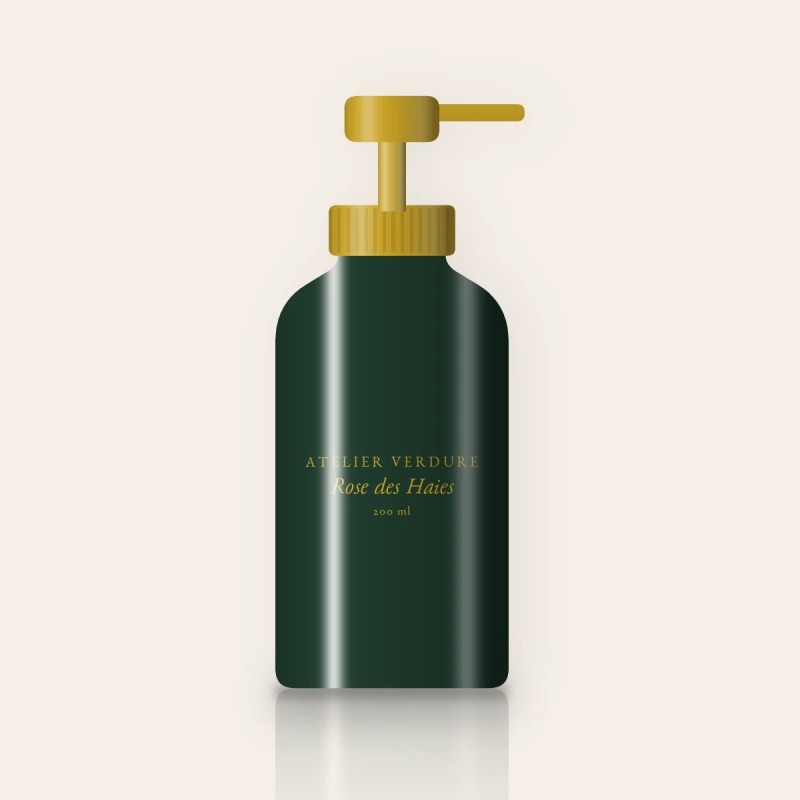 Rose des Haies nettoyant visage tout-en-un – Atelier Verdure, flacon-pompe 200 ml