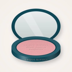 Blush joues et paupières à l'hibiscus – Laque Rivoli, boîtier 4 g, teinte 01 Rose poudré