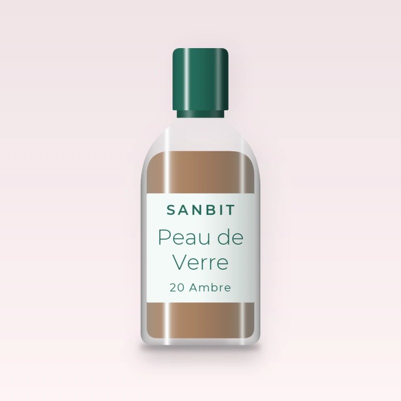 Fond de teint résistant à l'eau Peau de Verre – Sanbit, flacon 30 ml, teinte 20 Ambre