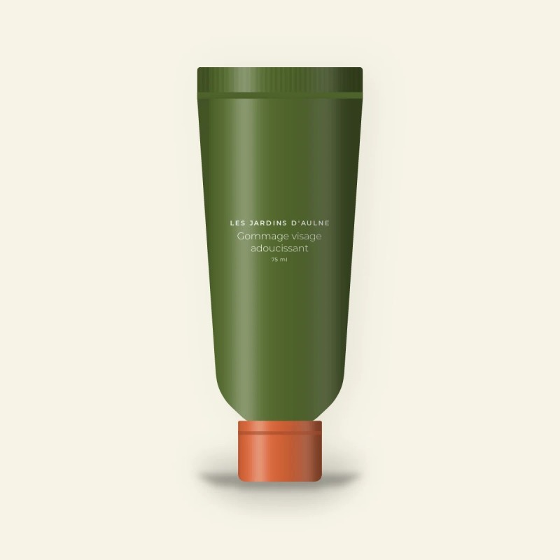 Gommage visage adoucissant à l'extrait de kiwi – Les Jardins d'Aulne, tube 75 ml