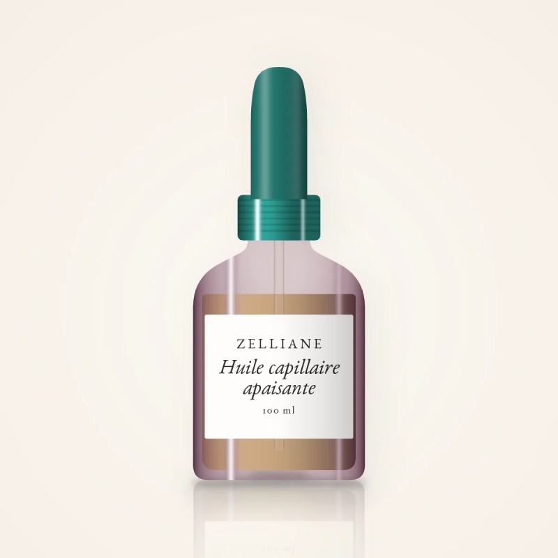Huile capillaire apaisante au macadamia – Zelliane, flacon compte-gouttes 100 ml