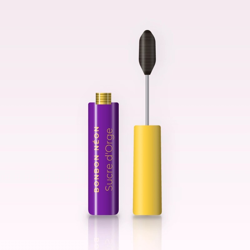 Mascara longueur extrême Sucre d'Orge – Bonbon Néon, flacon et brosse 4 ml, teinte Brun noir