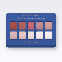 Palette yeux multi-usage au kaolin – Joli Quotidien, 12 × 1 g, teinte Tons rosés