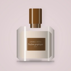 Parfum mixte graphique au poivre noir – Ambre Sépia, flacon 50 ml