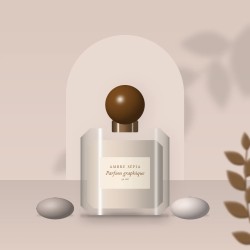 Parfum mixte graphique au poivre noir – Ambre Sépia, photo d'ambiance