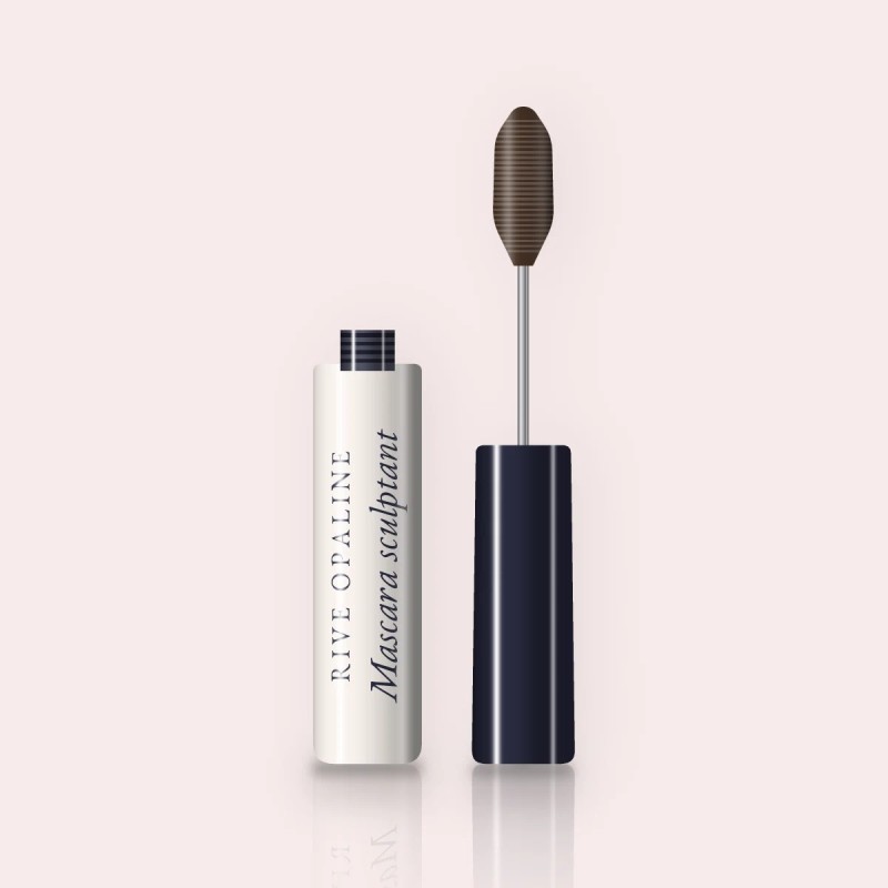 Mascara sculptant au beurre de karité – Rive Opaline, flacon et brosse 4 ml, teinte Brun
