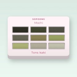 Palette yeux Mochi minimaliste – Sopoong, 9 × 1 g, teinte Tons kaki