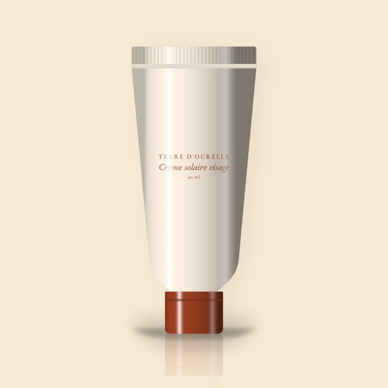 Crème solaire visage anti-taches à la vitamine C SPF 50+ – Terre d'Ocrelle, tube 40 ml