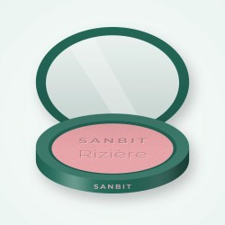 Blush Rizière bonne mine – Sanbit, boîtier 6 g, teinte 01 Rose poudré