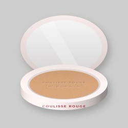 Terre de soleil effet retouché à l'extrait de carotte – Coulisse Rouge, boîtier 15 g, teinte 01 Hâle léger