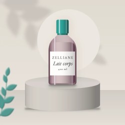 Lait corps effet seconde peau au thé vert – Zelliane, photo d'ambiance