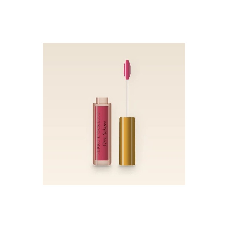 Gloss Ocre Solaire à l'huile de ricin – Terre d'Ocrelle, flacon applicateur 4 ml, teinte 05 Rose framboise