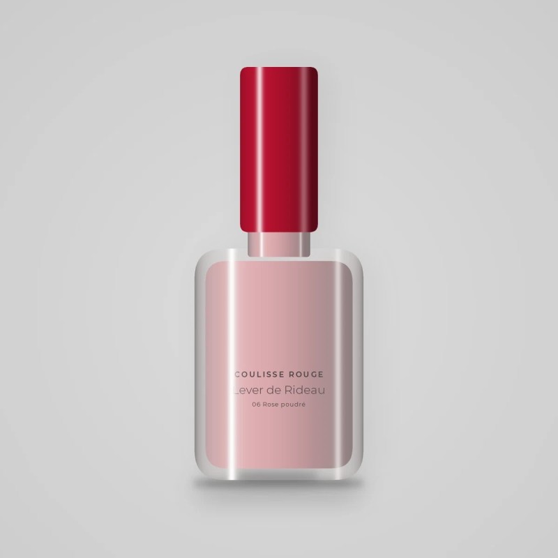 Vernis à ongles Lever de Rideau effet gel – Coulisse Rouge, flacon 10 ml, teinte 06 Rose poudré
