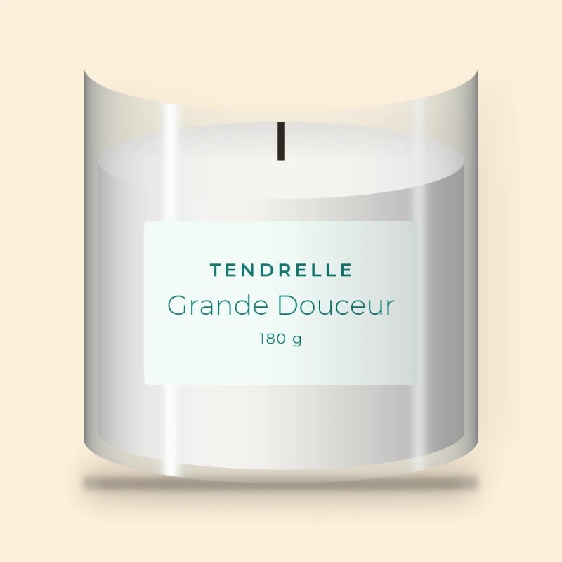 Bougie parfumée Grande Douceur lumineuse – Tendrelle, pot en verre 180 g