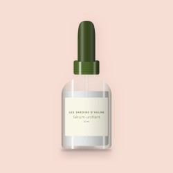 Sérum unifiant à l'extrait de thé vert – Les Jardins d'Aulne, flacon compte-gouttes 30 ml