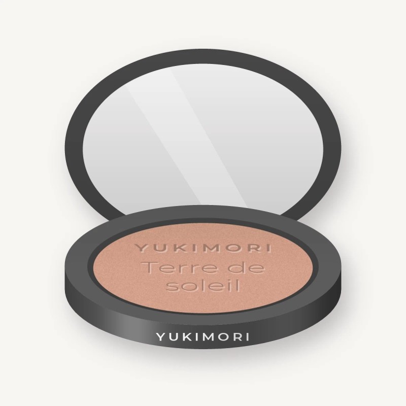 Terre de soleil effet vacances à l'huile de macadamia – Yukimori, boîtier 10 g, teinte 02 Sable rosé