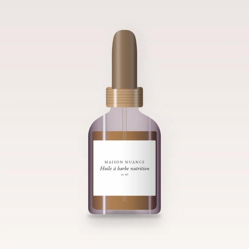 Huile à barbe nutrition à la rose musquée – Maison Nuance, flacon compte-gouttes 30 ml