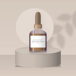 Huile à barbe nutrition à la rose musquée – Maison Nuance, photo d'ambiance