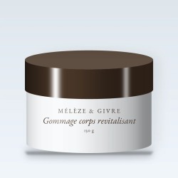 Gommage corps revitalisant à l'huile de macadamia – Mélèze & Givre, pot 150 g