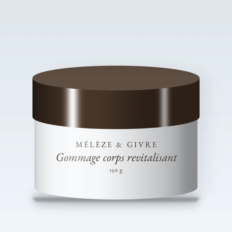 Gommage corps revitalisant à l'huile de macadamia – Mélèze & Givre, pot 150 g