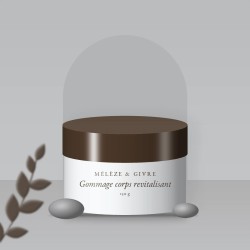 Gommage corps revitalisant à l'huile de macadamia – Mélèze & Givre, photo d'ambiance