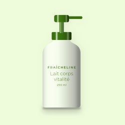 Lait corps vitalité à l'huile de rose musquée – Fraîcheline, flacon-pompe 250 ml