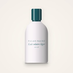 Lait solaire léger à la fleur de tiaré SPF 50 – Palais Nacré, flacon 200 ml
