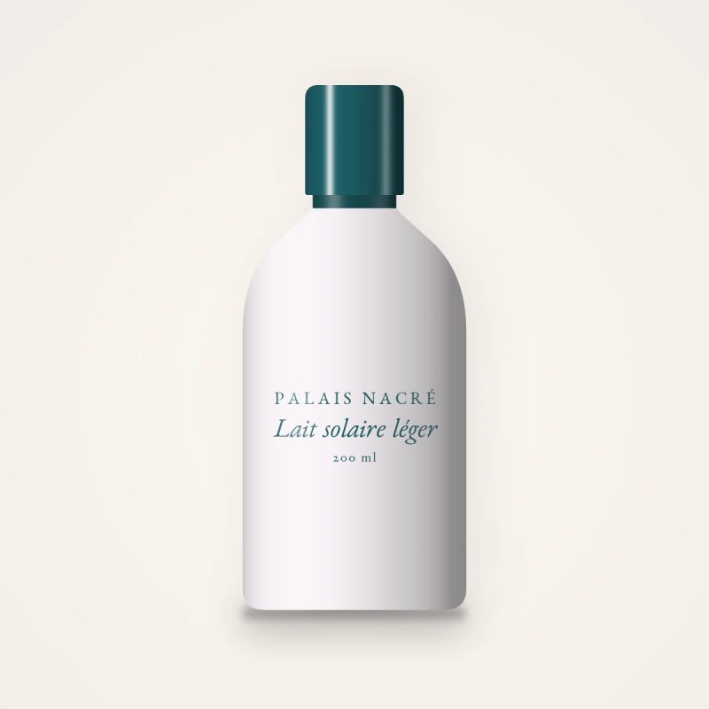 Lait solaire léger à la fleur de tiaré SPF 50 – Palais Nacré, flacon 200 ml