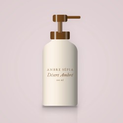 Gel douche Désert Ambré onctueux – Ambre Sépia, flacon-pompe 100 ml