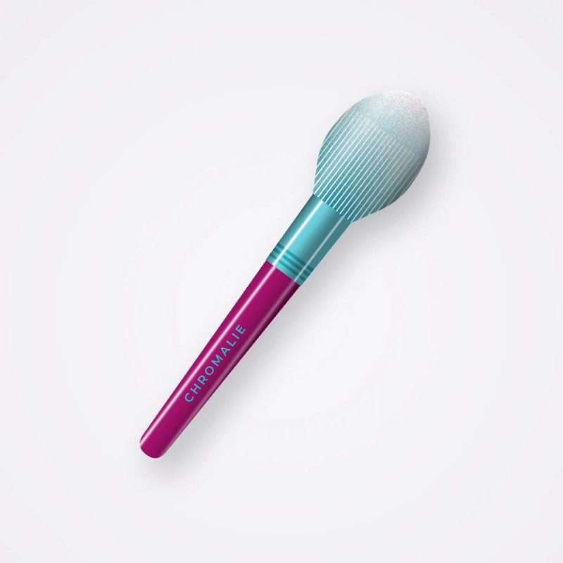 Pinceau paupières au manche en aluminium – Chromalie, vue de face