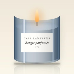 Bougie parfumée contemporaine à la lavande fine – Casa Lanterna, pot en verre 300 g