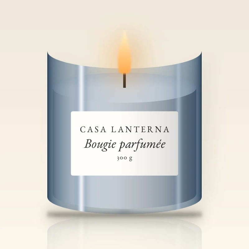 Bougie parfumée contemporaine à la lavande fine – Casa Lanterna, pot en verre 300 g