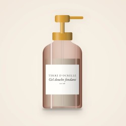 Gel douche et bain fondant au concombre – Terre d'Ocrelle, flacon-pompe 100 ml