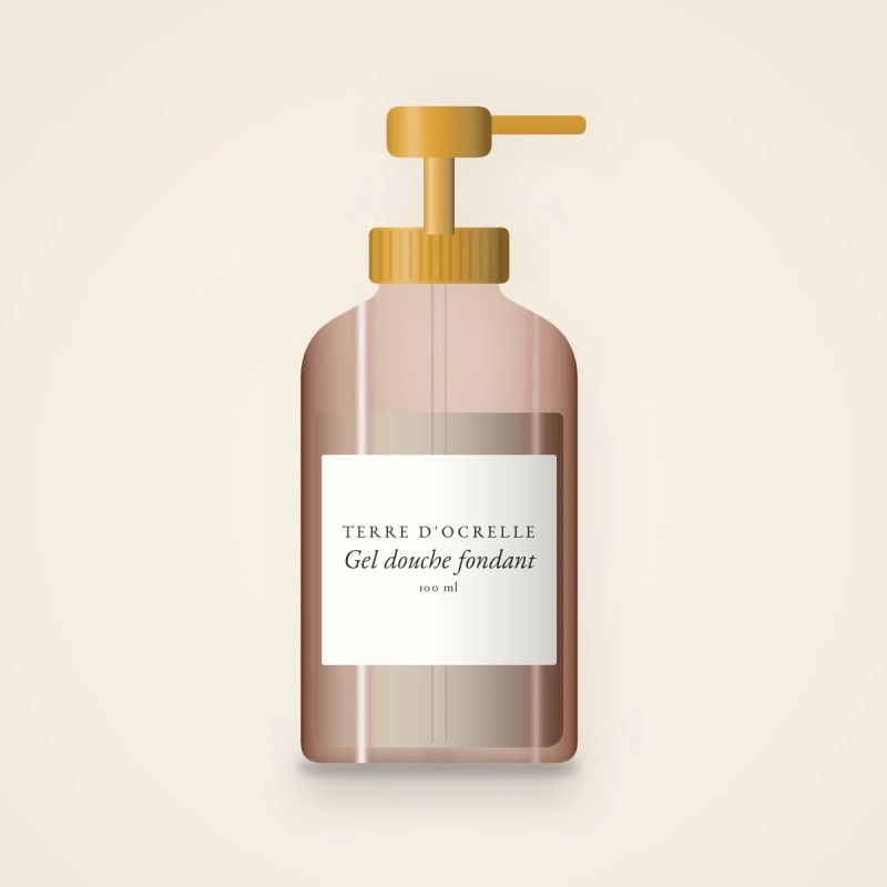Gel douche et bain fondant au concombre – Terre d'Ocrelle, flacon-pompe 100 ml