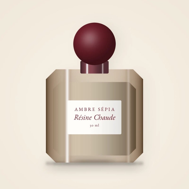 Parfum Résine Chaude au ciste labdanum – Ambre Sépia, flacon 30 ml