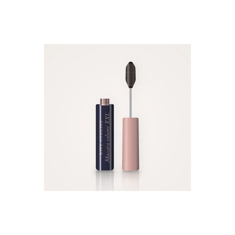 Mascara volume XXL à l'huile de coco – Rive Opaline, flacon et brosse 4 ml, teinte Brun noir